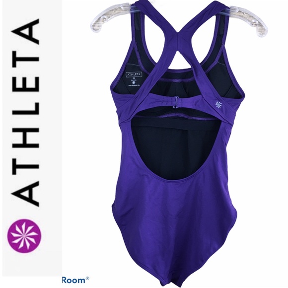 ATHLETA Purple  Raiser Back  One Piece Swimsuite Size XS - Picture 3 of 6